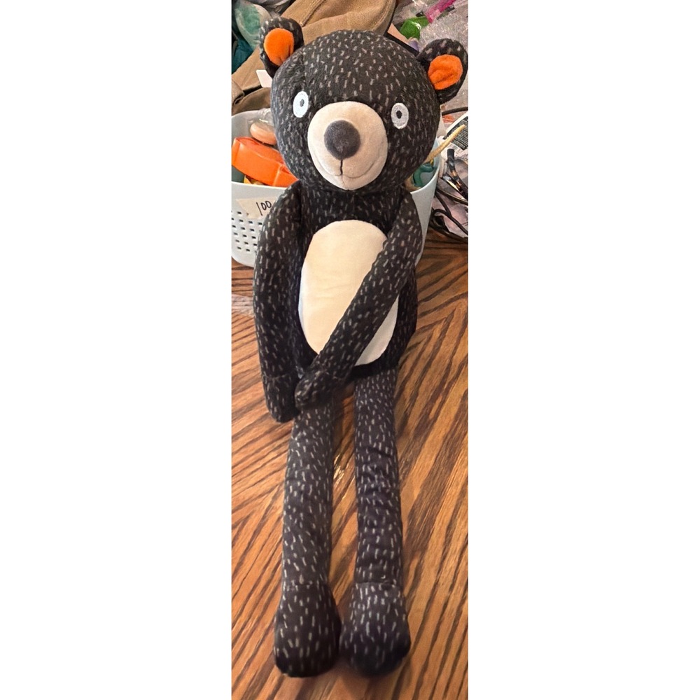 Pillowfort Bear Mini Pillow Black White Speckled Long Limbed Plush Toy 2019